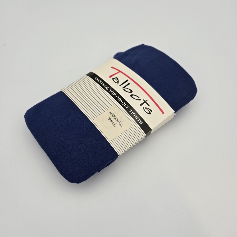 Talbots Vintage Women's Navy Tights  (Wedgewood) Size S  NEW‎  Made in USA